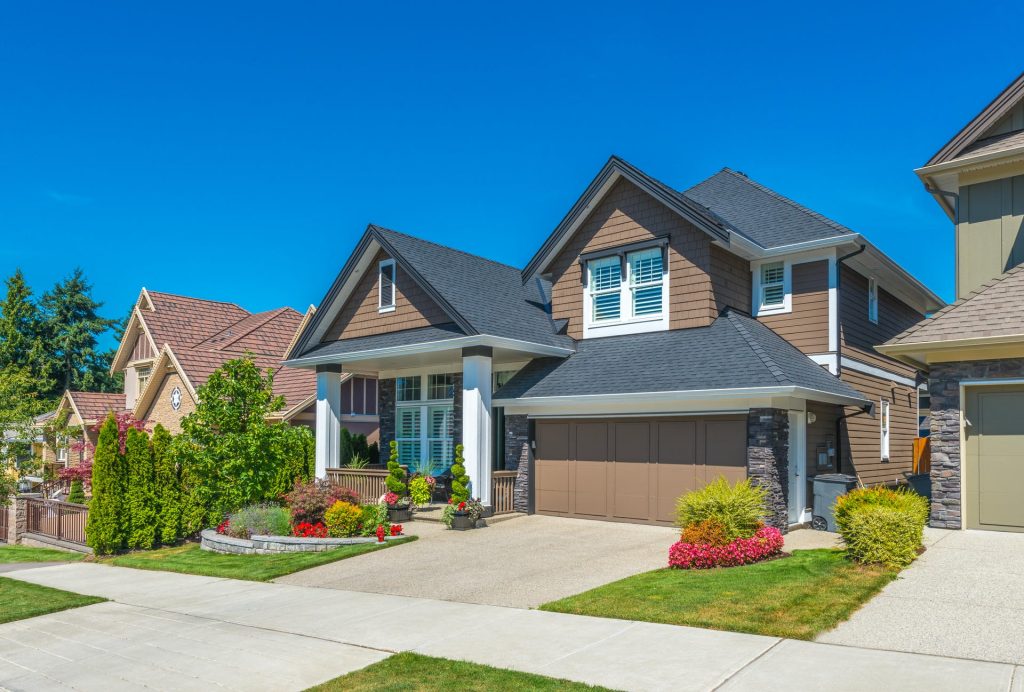 Suburban home with garage